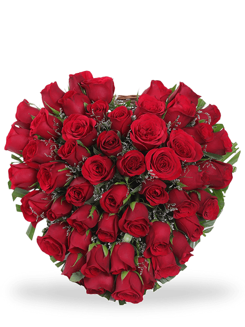 cuore di rose rosse