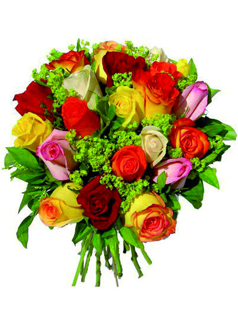 bouquet di rose multicolore