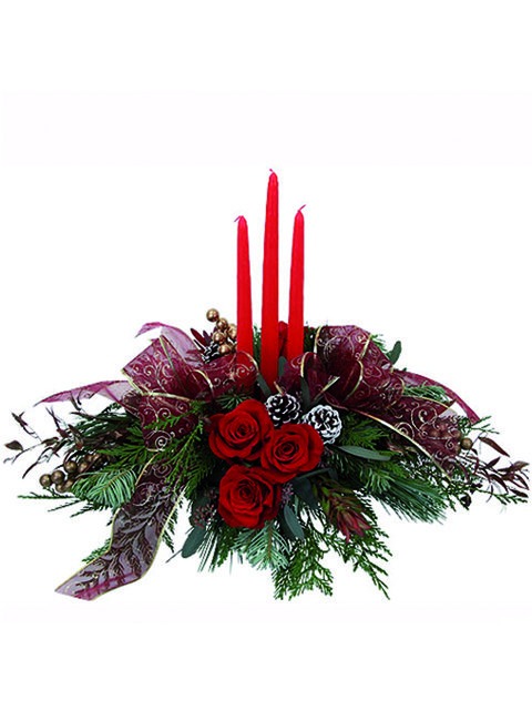 centrotavola con rose rosse