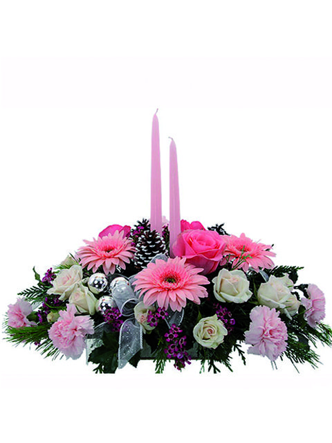 centrotavola natalizio con candele