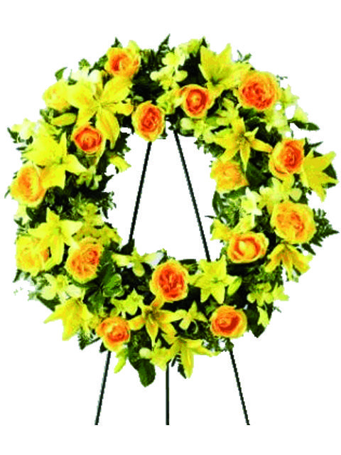 corona di gigli e rose