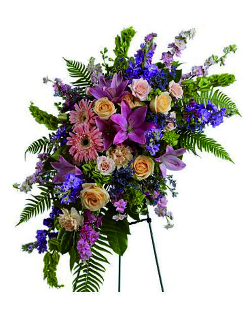 cuscino funebre con gigli e gerbere