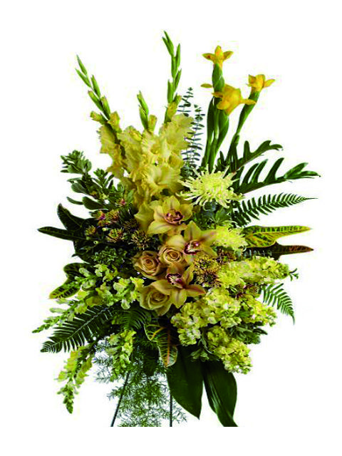 cuscino funebre orchidee e fiori misti