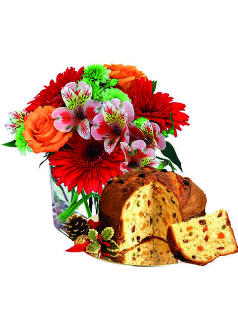 fiori misti e panettone