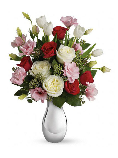 rose rosse rosa e bianche