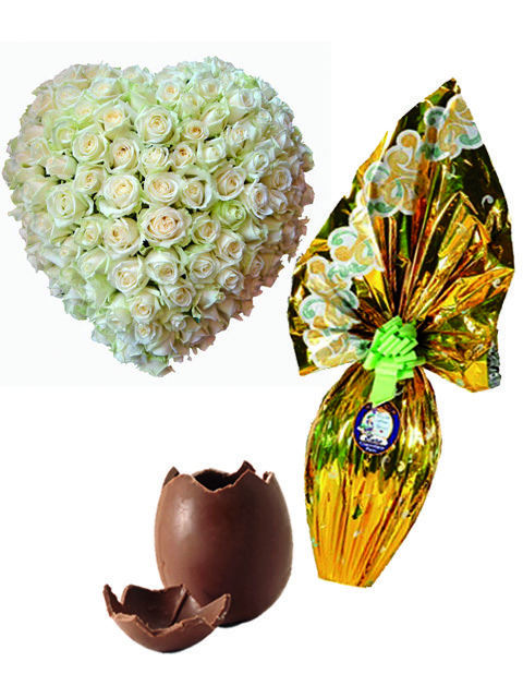 cuore di 100 rose bianche